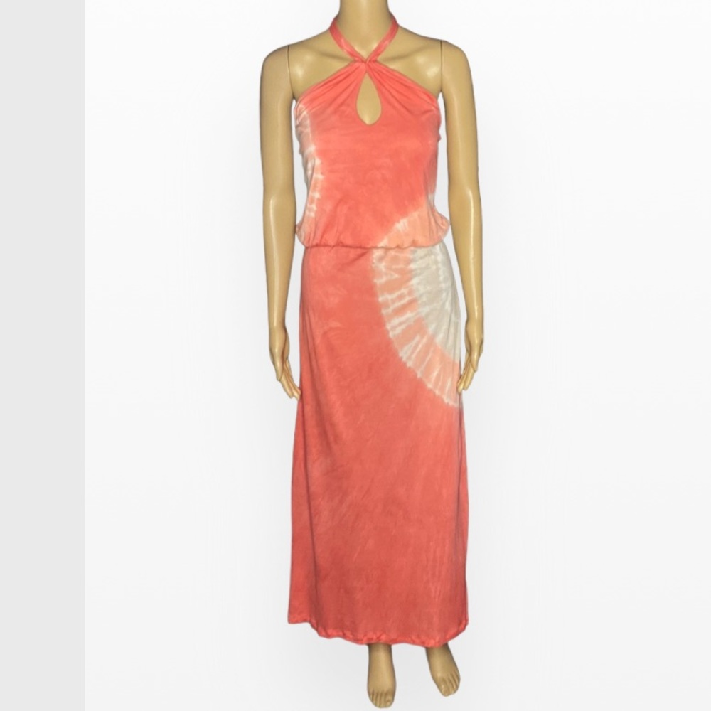 Young Fabulous & Broke Halter Key hole Tie Dye Long Dress Size S